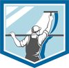 blue and white logo of window cleaner